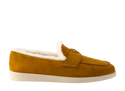 PRADA Men's Suede Loafers "Cognac"