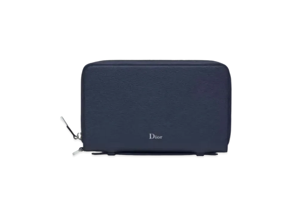 Dior Grain Calfskin Wallet "Navy Blue"