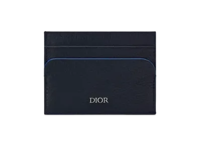 Dior Grain Cow Leather Card Holder "Navy"