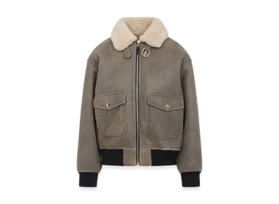 CELINE Women's Jacket In Leather "Dark Green"