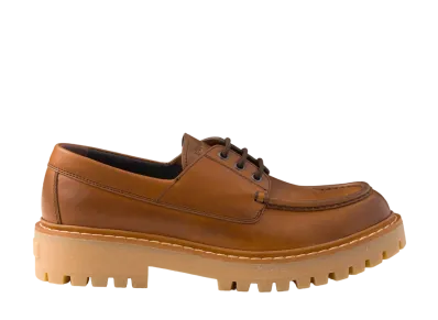 PRADA Men's Leather Loafers "Cognac"