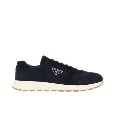 PRADA Re-Nylon and Suede Sneakers "Navy Blue"