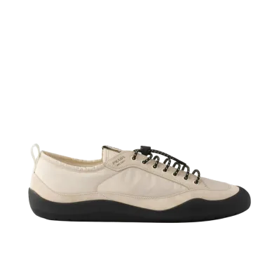 PRADA Speedrock Re-Nylon and Suede Sneakers "Ivory"