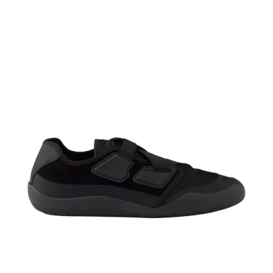 PRADA Leather and Mesh Fabric Sneakers "Black"