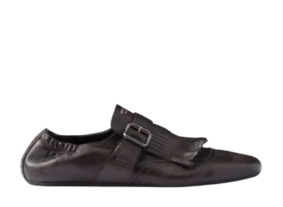 PRADA Fringed Monk Strap Shoes "Dark Brown"