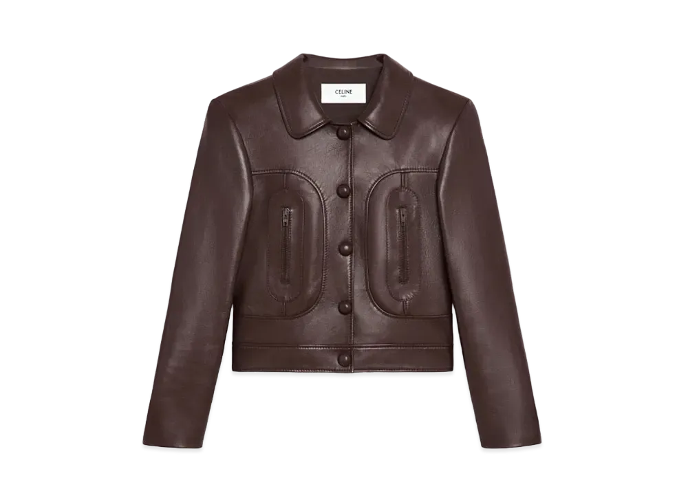 CELINE Straight Fit Blouson Soft Lambskin "Praline"