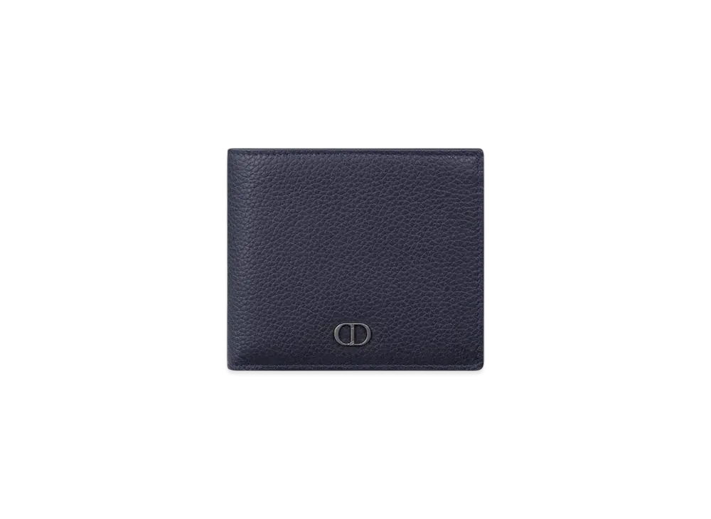 Dior CD Icon Bifold Wallet Grained Calfskin "Navy Blue"