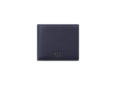 Dior CD Icon Bifold Wallet Grained Calfskin "Navy Blue"