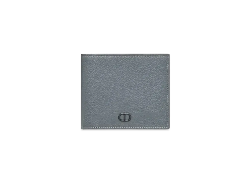 Dior CD Icon Bifold Wallet Grained Calfskin "Deep Gray"