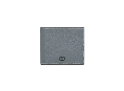 Dior CD Icon Bifold Wallet Grained Calfskin "Deep Gray"