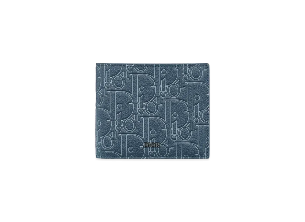 Dior Bifold Wallet Dior Gravity Outline Leather "Navy Blue"