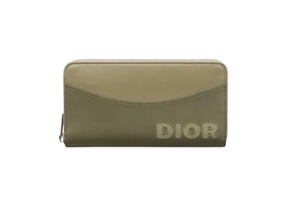 Dior Round Zipper Long Wallet "Khaki"