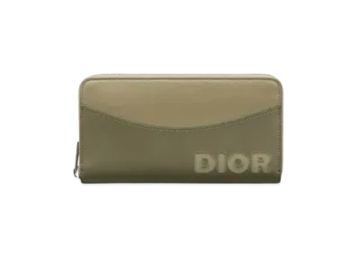 Dior Round Zipper Long Wallet "Khaki"