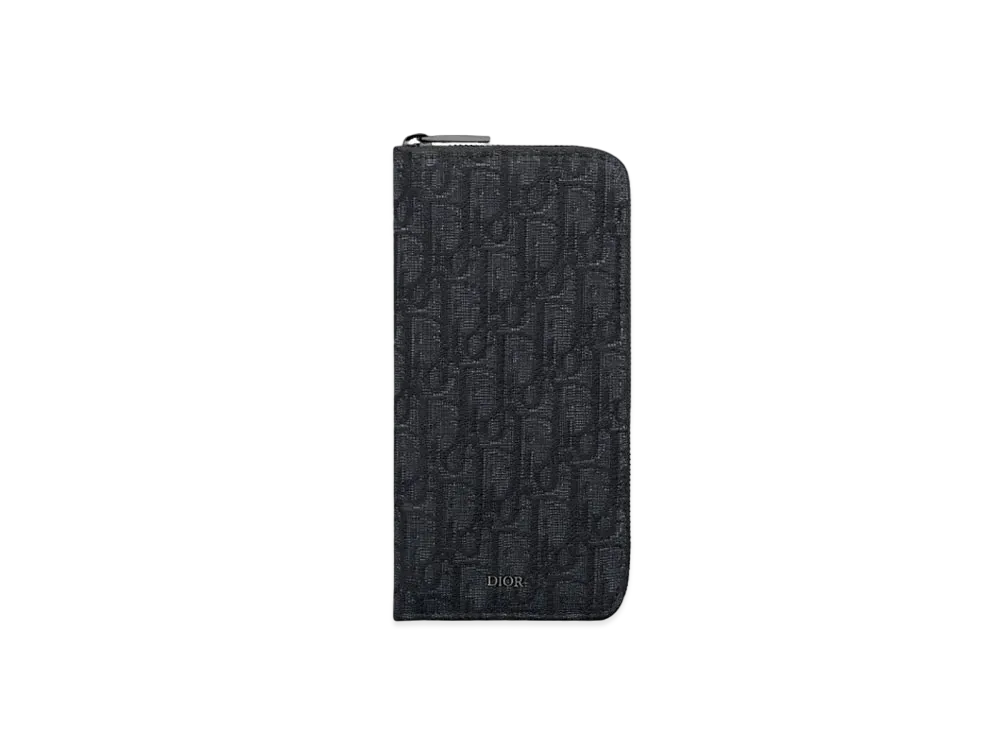 Dior Vertical Long Zipped Wallet Dior Oblique Jacquard "Black"