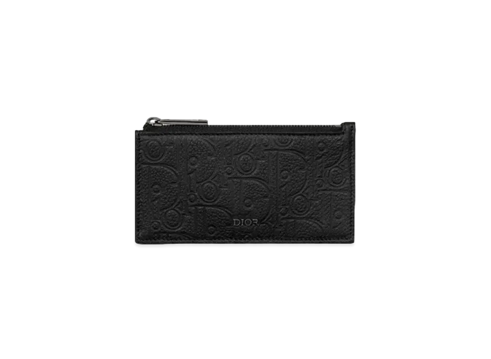Dior Zipped Card Holder with Split Ring Dior Gravity Leather "Black"