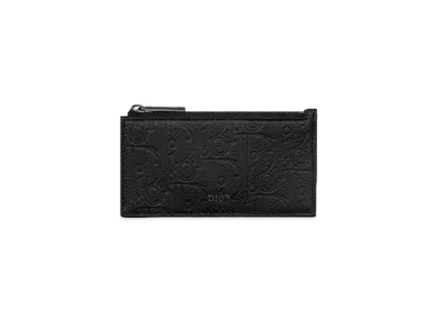 Dior Zipped Card Holder with Split Ring Dior Gravity Leather "Black"