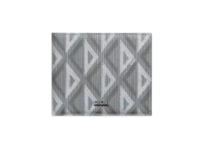 Dior Canvas CD Diamond Pattern Wallet "Gray"