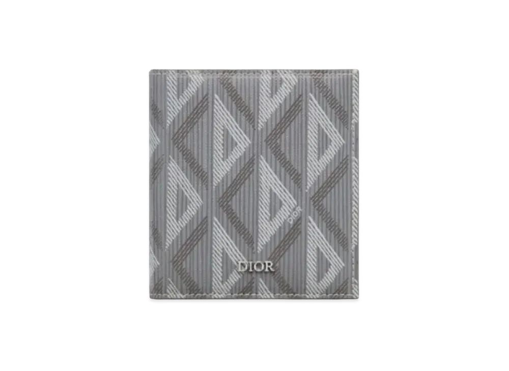 Dior Canvas CD Diamond Pattern Wallet "Gray"