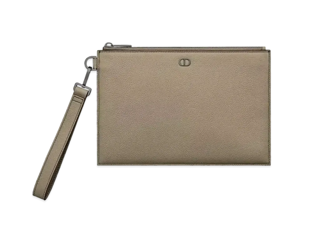Dior A5 Pouch Grained Calfskin CD Icon Signature "Beige"