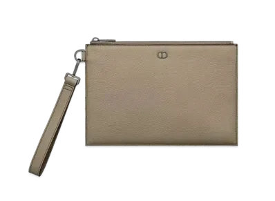 Dior A5 Pouch Grained Calfskin CD Icon Signature "Beige"