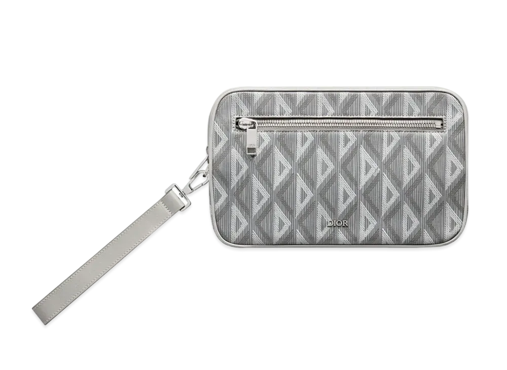 Dior Toiletry Bag CD Diamond Canvas "Gray"