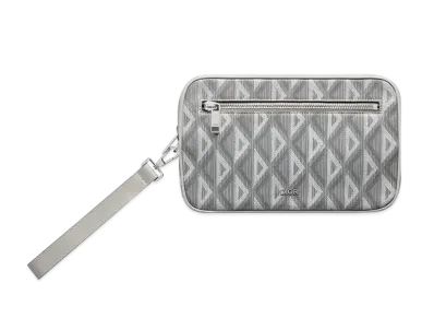 Dior Toiletry Bag CD Diamond Canvas "Gray"