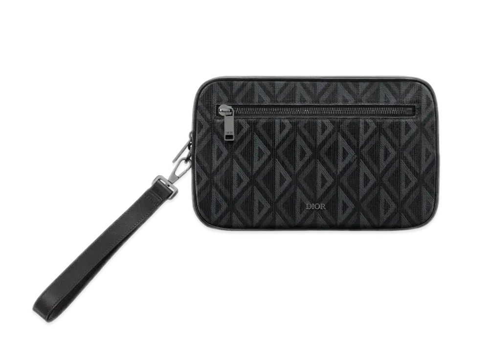 Dior Toiletry Bag CD Diamond Canvas "Black"