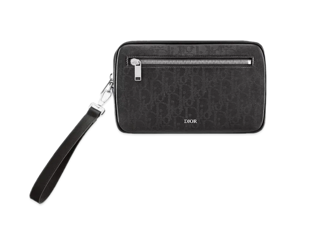 Dior Toiletry Bag Dior Oblique Galaxy Leather "Black"