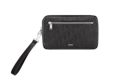 Dior Toiletry Bag Dior Oblique Galaxy Leather "Black"