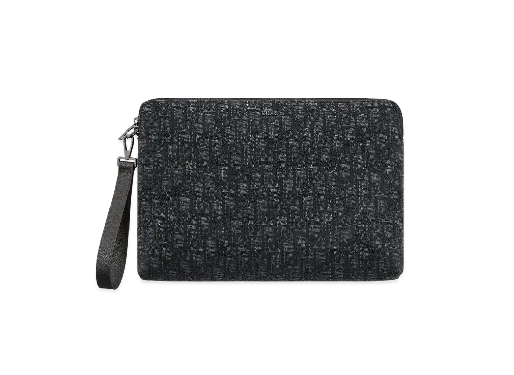 Dior A4 Zipped Pouch Dior Oblique Jacquard "Black"