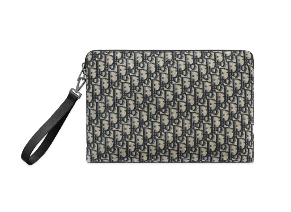 Dior A4 Zipped Pouch Dior Oblique Jacquard "Beige/Black"