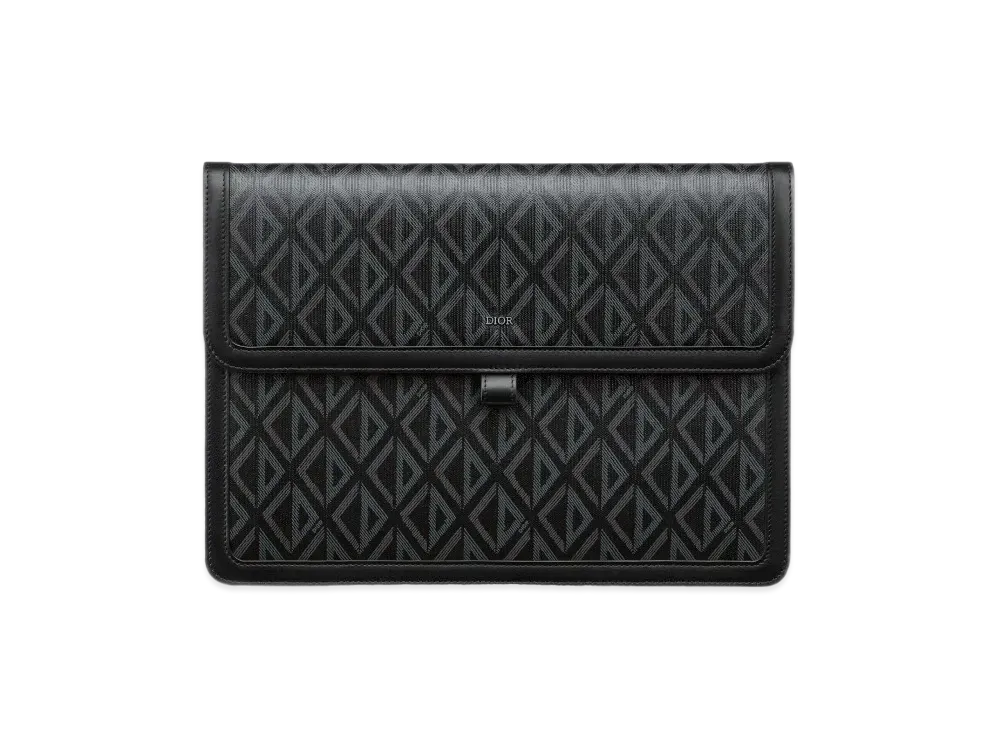 Dior Hit The Road A4 Pouch Flap CD Diamond Canvas "Black"