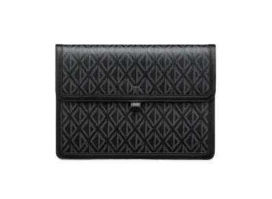 Dior Hit The Road A4 Pouch Flap CD Diamond Canvas "Black"