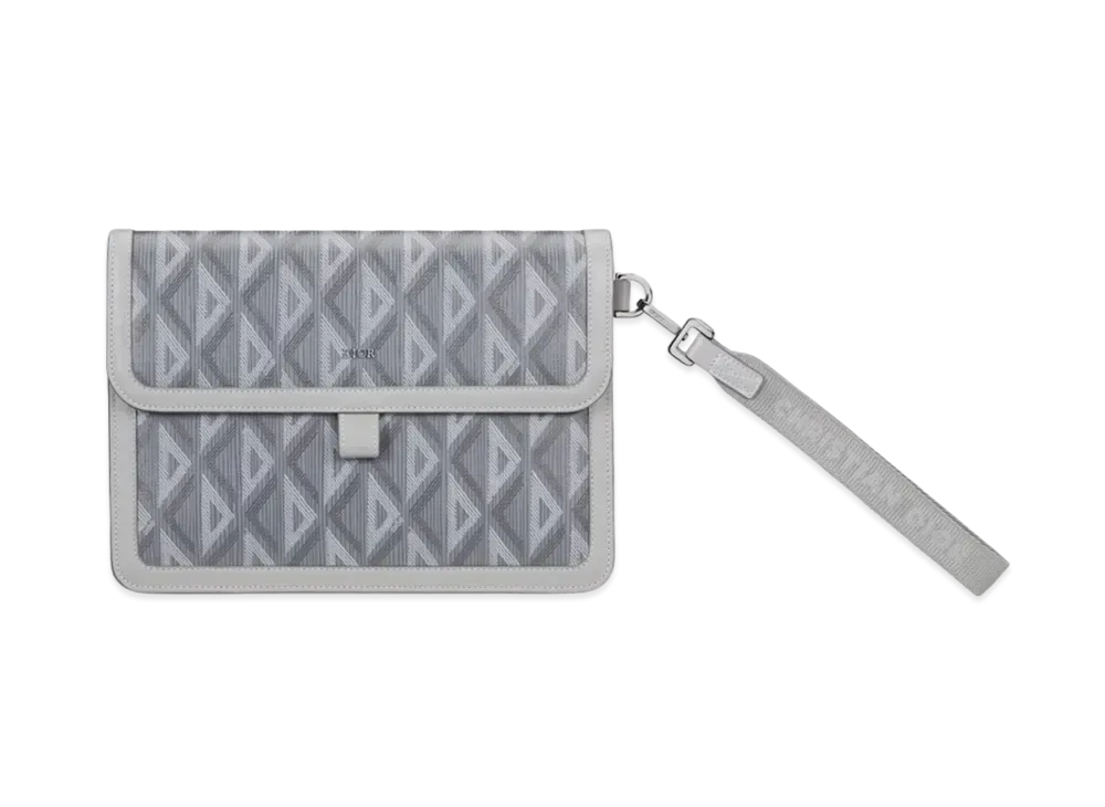 Dior Hit The Road A5 Pouch Flap CD Diamond Canvas "Gray"