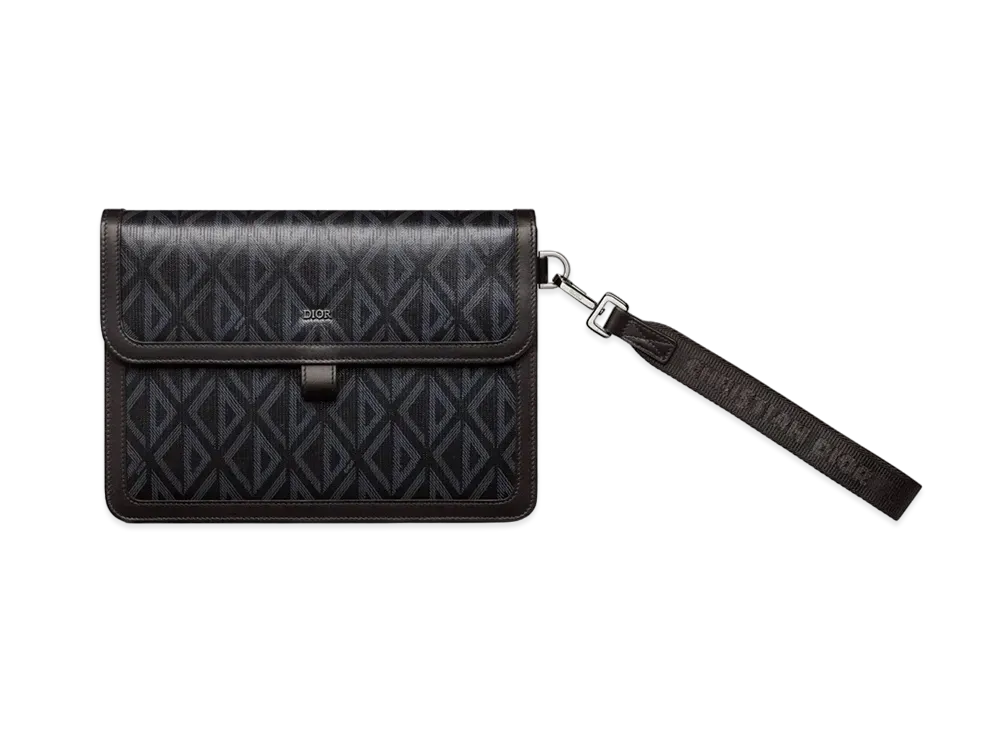 Dior Hit The Road A5 Pouch Flap CD Diamond Canvas "Black"