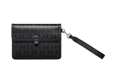 Dior Hit The Road A5 Pouch Flap CD Diamond Canvas "Black"
