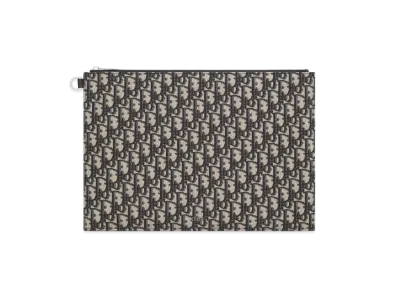 Dior A4 Pouch Oblique Jacquard "Beige/Black"