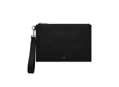 Dior A5 Pouch Dior Gravity Leather and Grained Calfskin "Black"