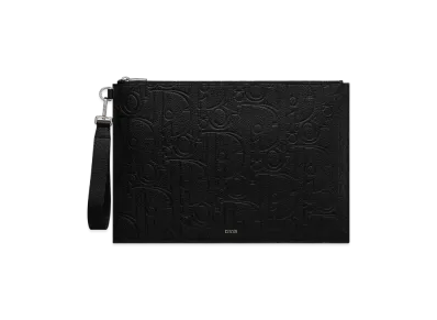 Dior A4 Pouch Dior Gravity Leather and Grained Calfskin "Black"