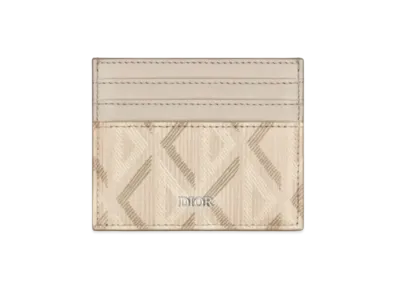 Dior CD Diamond Pattern Card Holder "Natural"