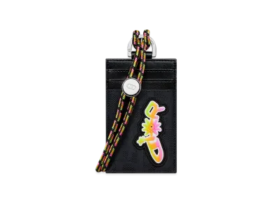Dior x Lewis Hamilton Vertical Card Holder in Dior Oblique Nylon & Leather-Effect Technical Fabric "Black/Multicolor"