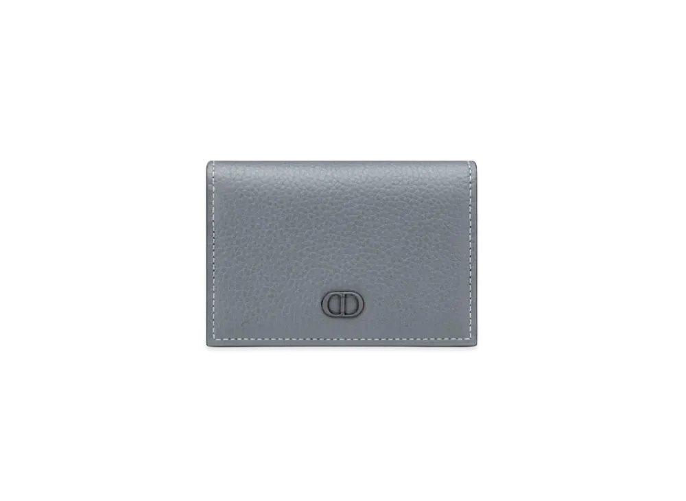 Dior CD Icon Business Card Holder Grained Calfskin "Deep Gray"