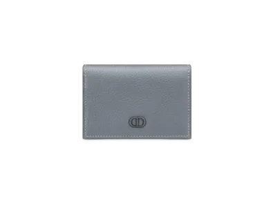 Dior CD Icon Business Card Holder Grained Calfskin "Deep Gray"