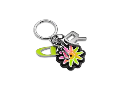 Dior x Lewis Hamilton Key Holder in Brass, Leather-Effect Technical Fabric & Rubber "Multicolor"