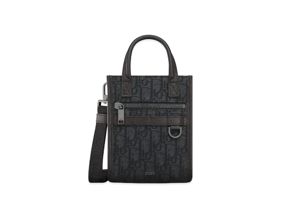 ディオール ノースサウス ミニトートバッグ ディオール オブリーク ジャカード & グレインドカーフスキン "ブラック" 2ESWS017YKY_H03E