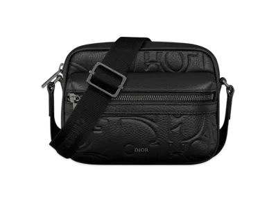 Dior Mini Rider 2.0 Zipped Messenger Bag Dior Gravity Leather and Grained Calfskin "Black"