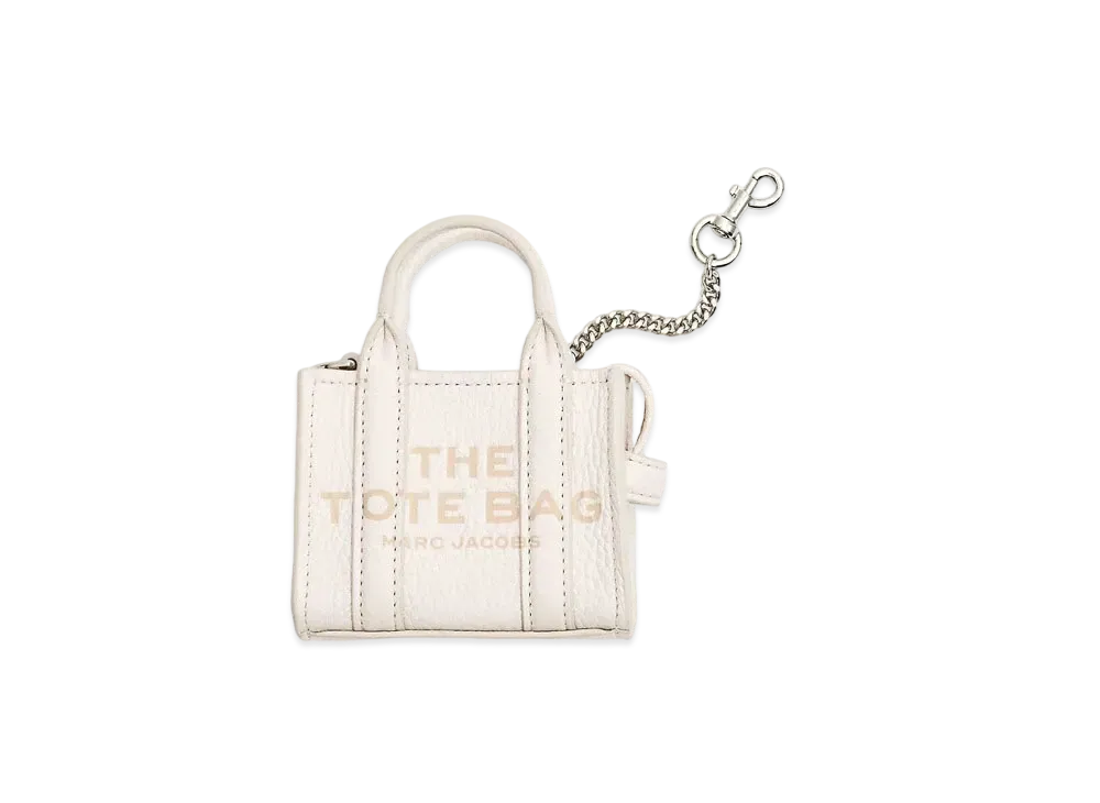 Marc Jacobs The Leather Nano Tote Charm "Cotton/Silver"