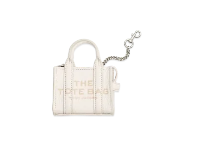 Marc Jacobs The Leather Nano Tote Charm "Cotton/Silver"
