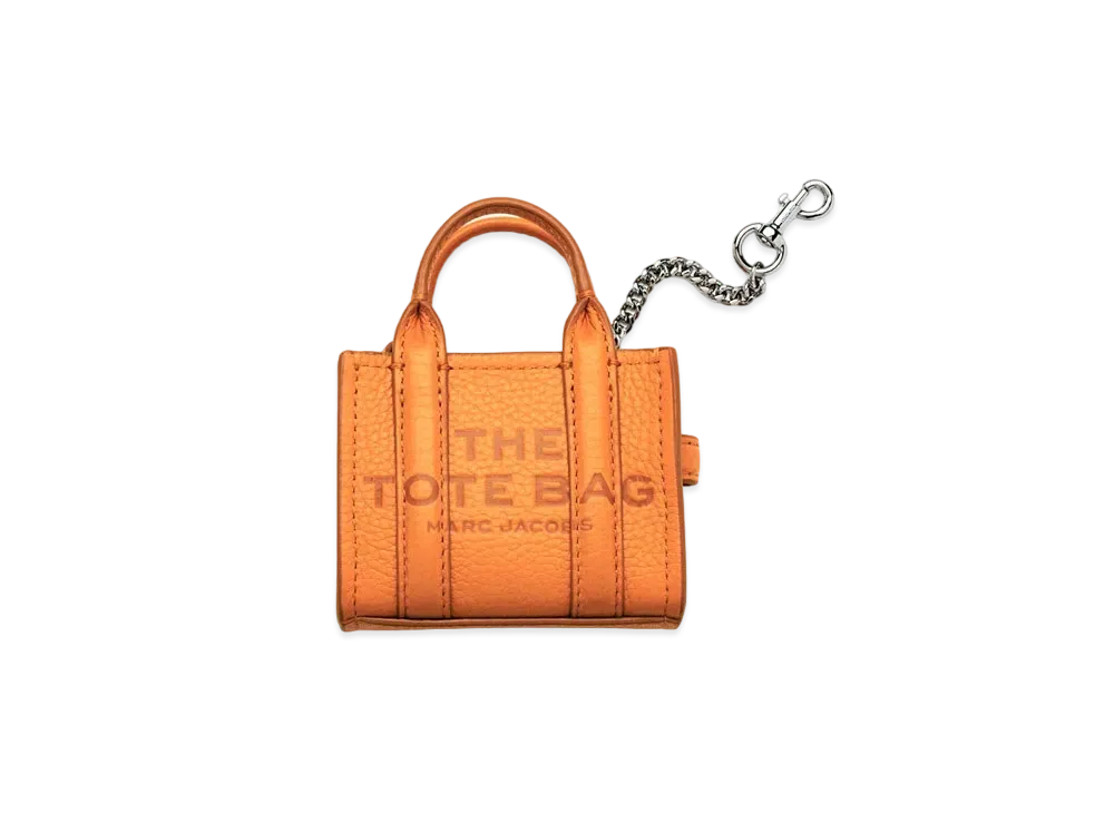 Marc Jacobs The Leather Nano Tote Charm "Tangerine"