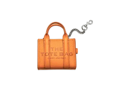 Marc Jacobs The Leather Nano Tote Charm "Tangerine"